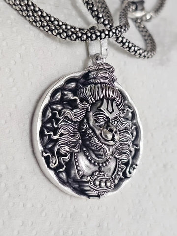 Hanuman Ji Pendant with Silver Chain (जय श्री राम)